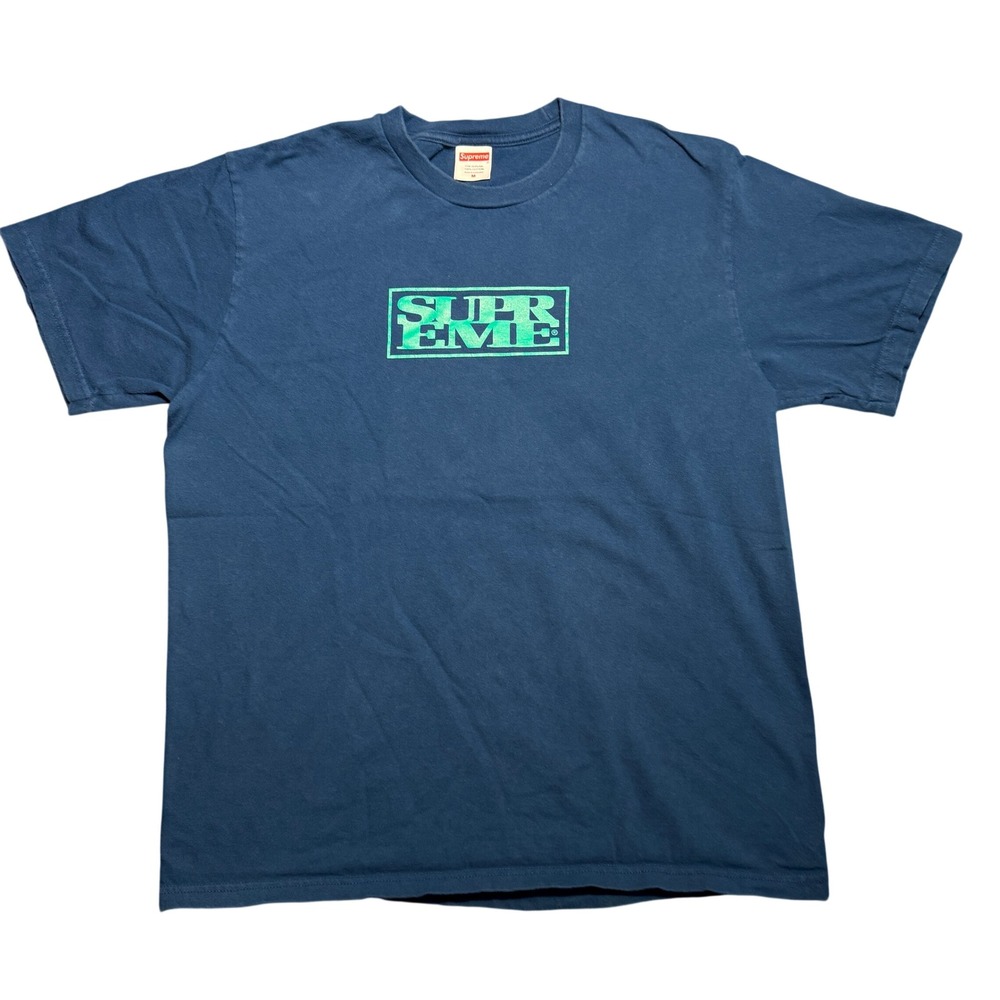 Supreme Connect Logo T-Shirt Medium Teal Blue Short Sleeve Cotton Tee